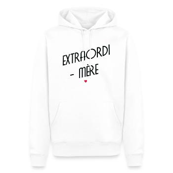Mère Maman Fun - Sweat à capuche Premium bio Homme - blanc - Devant - Nico (187cm)