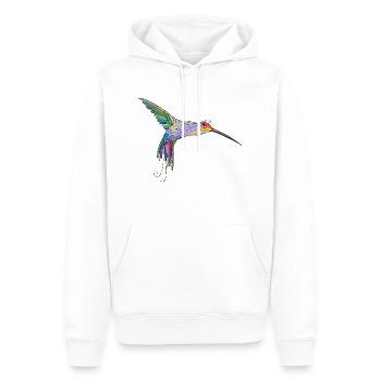 Oiseau coloré - Sweat à capuche Premium bio Homme - blanc - Devant - Nico (187cm)