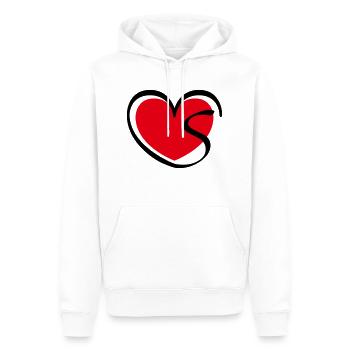 Liebe Herz Buchstabe S - Männer Premium Bio Hoodie - Weiß - Vorne - Nico (187cm)