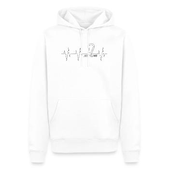 Herzschlag Klettern und Karabiner - Männer Premium Bio Hoodie - Weiß - Vorne - Nico (187cm)