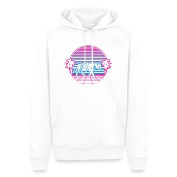Tiger Big Cat Jungle Rétro Vintage Retrowave - Sweat à capuche Premium bio Homme - blanc - Devant - Nico (187cm)