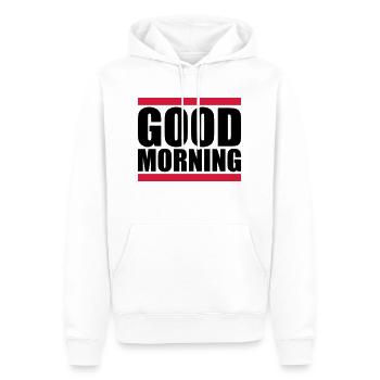 Good Morning Balken - Männer Premium Bio Hoodie - Weiß - Vorne - Nico (187cm)