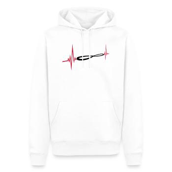 Puls Unendlich Symbol - Männer Premium Bio Hoodie - Weiß - Vorne - Nico (187cm)