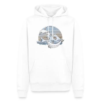 Delphine - Männer Premium Bio Hoodie - Weiß - Vorne - Nico (187cm)