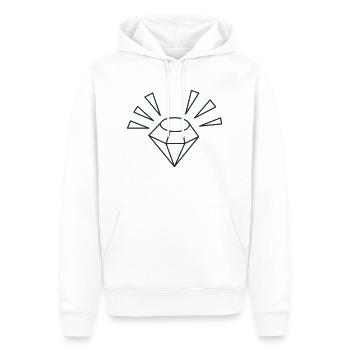 GEM avec des étincelles lumineuses - Sweat à capuche Premium bio Homme - blanc - Devant - Nico (187cm)