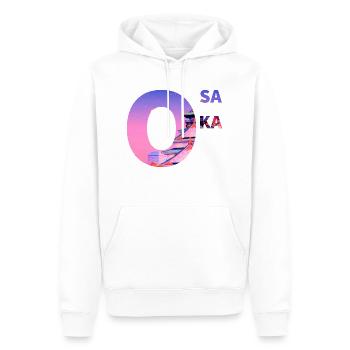 Osaka - Männer Premium Bio Hoodie - Weiß - Vorne - Nico (187cm)