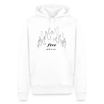 fire & flame - Männer Premium Bio Hoodie - Weiß - Vorne - Nico (187cm)