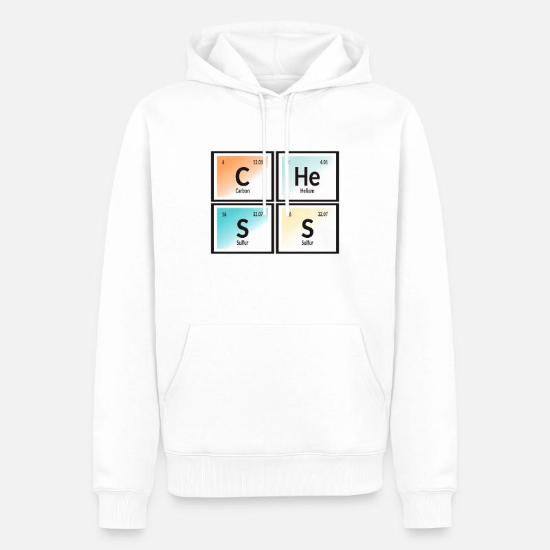 | d’échecs Tableau périodique des éléments - Sweat à capuche Premium bio Homme - blanc