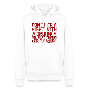 Don't Pick A Fight With A Drummer 3 - Men’s Premium Organic Hoodie - white - Front - Nico (187cm)