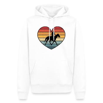 Retro Graphic Horse Lover Equestrian Rider Horses - Männer Premium Bio Hoodie - Weiß - Vorne - Nico (187cm)
