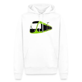 Lund tram - Men’s Premium Organic Hoodie - white - Front - Nico (187cm)