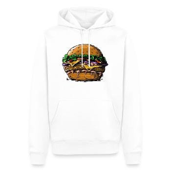 burger - Sweat à capuche Premium bio Homme - blanc - Devant - Nico (187cm)