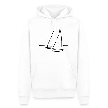 Segeln Boot Segelboot Segelschiff Skizze - Männer Premium Bio Hoodie - Weiß - Vorne - Nico (187cm)