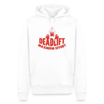 Deadlift Maximum Effort - Men’s Premium Organic Hoodie - white - Front - Nico (187cm)