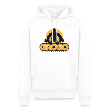Gorilla Bodybuilding - Men’s Premium Organic Hoodie - white - Front - Nico (187cm)