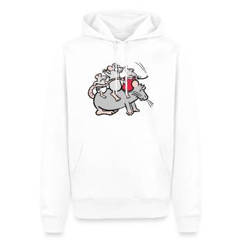 Donkey ride - Men’s Premium Organic Hoodie - white - Front - Nico (187cm)