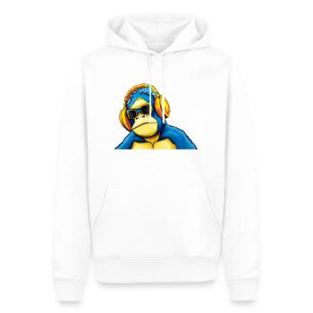 Monkey Dj - Sweat à capuche Premium bio Homme - blanc - Devant - Nico (187cm)