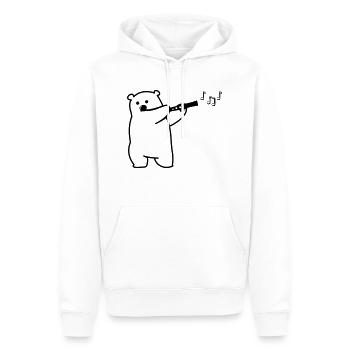 Bär spielt Flöte - Männer Premium Bio Hoodie - Weiß - Vorne - Nico (187cm)