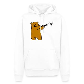 Bär spielt Flöte - Männer Premium Bio Hoodie - Weiß - Vorne - Nico (187cm)