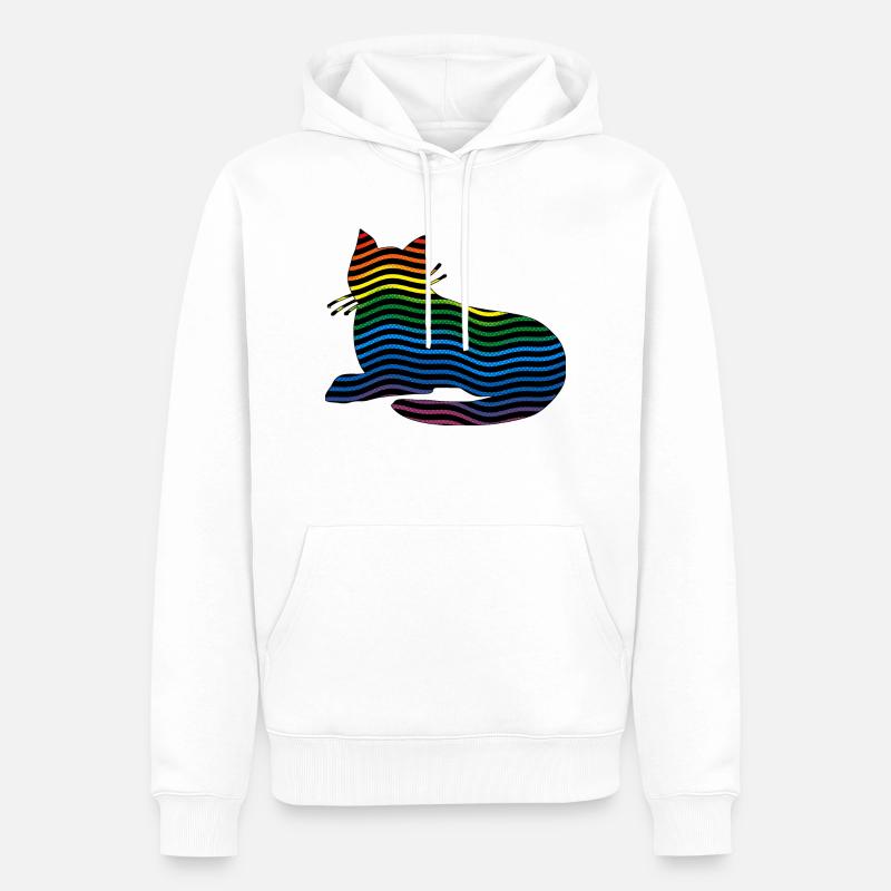 Chat - Sweat à capuche Premium bio Homme - blanc