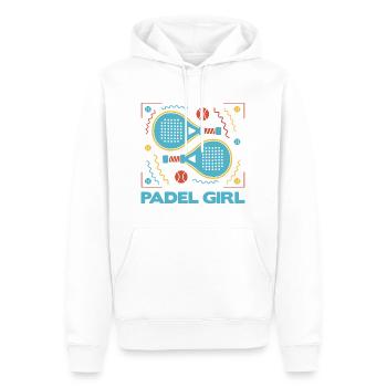 Joueuse de Padel Padel Filles Femmes Padel - Sweat à capuche Premium bio Homme - blanc - Devant - Nico (187cm)