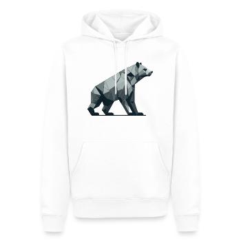 Abstract Bear - Men’s Premium Organic Hoodie - white - Front - Nico (187cm)