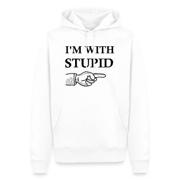 I M WITH STUPID - Sweat à capuche Premium bio Homme - blanc - Devant - Nico (187cm)