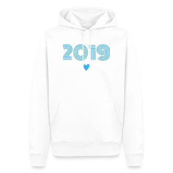 Born in 2019 boy - Men’s Premium Organic Hoodie - white - Front - Nico (187cm)