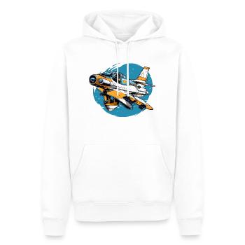 Furious volcano plane - Men’s Premium Organic Hoodie - white - Front - Nico (187cm)