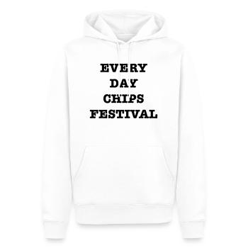 EveryDayChipFest - Men’s Premium Organic Hoodie - white - Front - Nico (187cm)