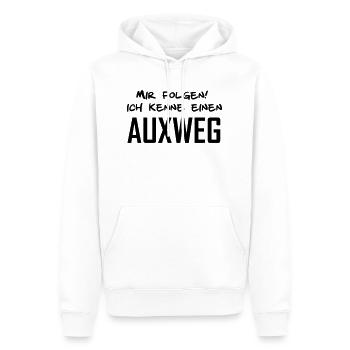 Mir folgen, ich kennen einen AUXWEG - Männer Premium Bio Hoodie - Weiß - Vorne - Nico (187cm)