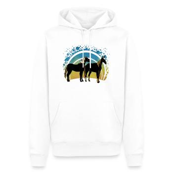 Chevaux - Sweat à capuche Premium bio Homme - blanc - Devant - Nico (187cm)