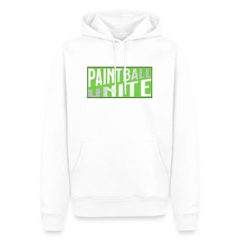 Paintbal Unite split logo in green - Men’s Premium Organic Hoodie - white - Front - Nico (187cm)