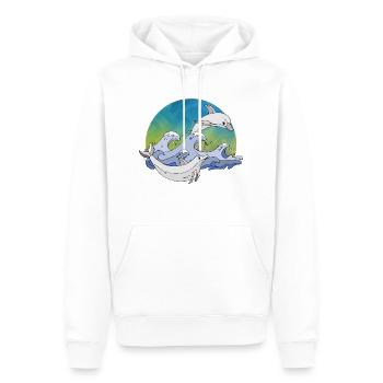Delphine - Männer Premium Bio Hoodie - Weiß - Vorne - Nico (187cm)