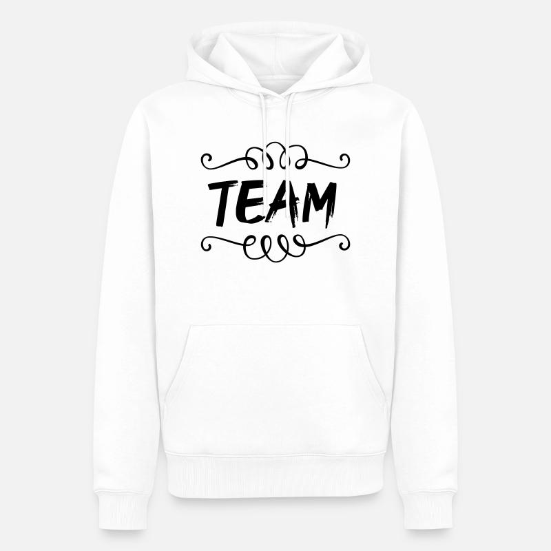 team 1 - Männer Premium Bio Hoodie - Weiß