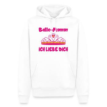 Belle Maman ich liebe dich - Sweat à capuche Premium bio Homme - blanc - Devant - Nico (187cm)