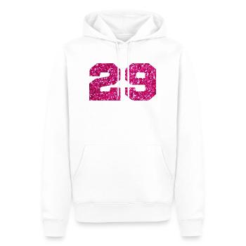 Nummer 29 Pink Glitter - 29. Geburtstag - Männer Premium Bio Hoodie - Weiß - Vorne - Nico (187cm)