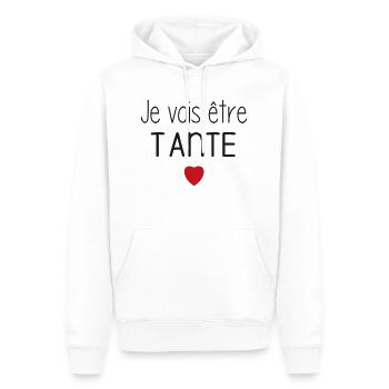 Ich werde Tante sein - Herz - Männer Premium Bio Hoodie - Weiß - Vorne - Nico (187cm)