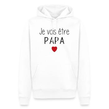 Je vais être papa - cœur - Sweat à capuche Premium bio Homme - blanc - Devant - Nico (187cm)