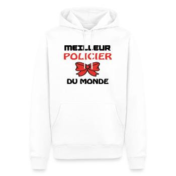MEILLEUR POLICIER DU MONDE - Sweat à capuche Premium bio Homme - blanc - Devant - Nico (187cm)