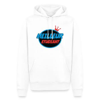 MEILLEUR ETUDIANT - Sweat à capuche Premium bio Homme - blanc - Devant - Nico (187cm)