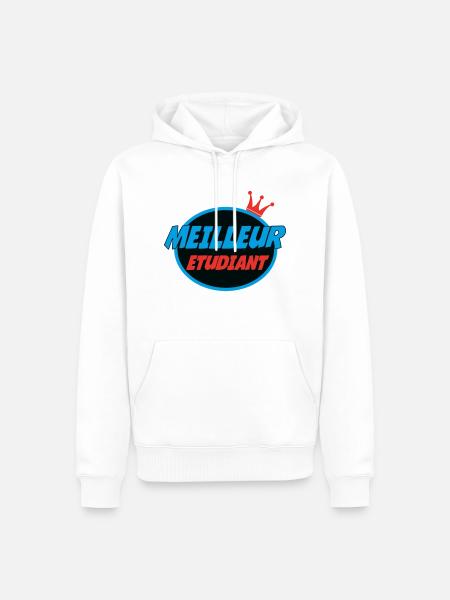 BEST STUDENT - Men’s Premium Organic Hoodie - white