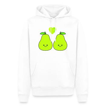 Poire Comique Amour - Sweat à capuche Premium bio Homme - blanc - Devant - Nico (187cm)