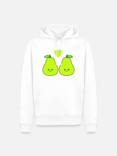birne comic love - Männer Premium Bio Hoodie - Weiß
