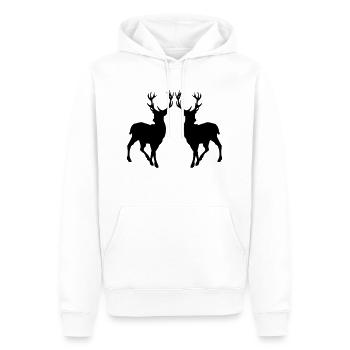 Silhouette de cerf 02 - Sweat à capuche Premium bio Homme - blanc - Devant - Nico (187cm)