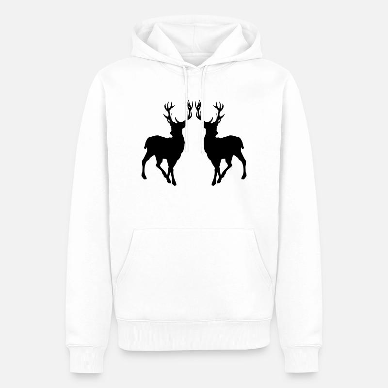 Silhouette de cerf 02 - Sweat à capuche Premium bio Homme - blanc