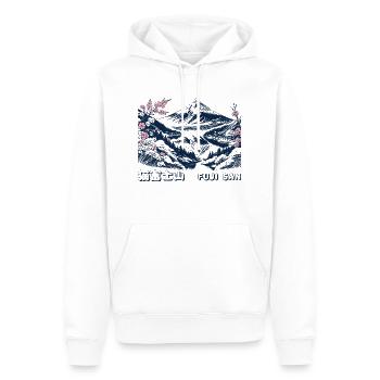 Neko Fuji San Kitten - Sweat à capuche Premium bio Homme - blanc - Devant - Nico (187cm)