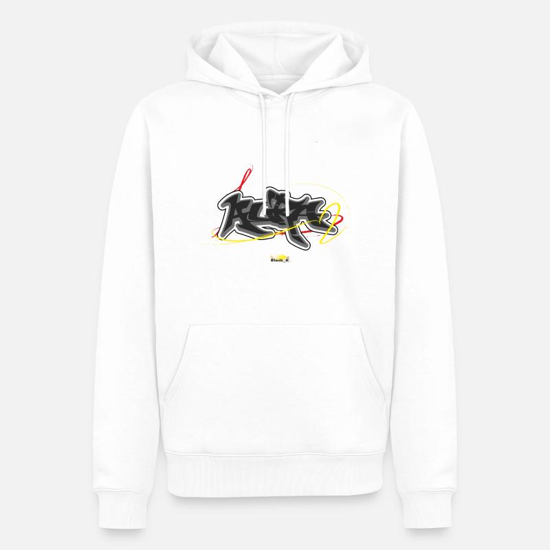 Aura Graffiti - Männer Premium Bio Hoodie - Weiß