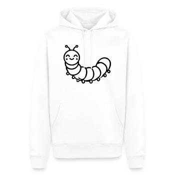 Chenille Papillon Ver - Sweat à capuche Premium bio Homme - blanc - Devant - Nico (187cm)