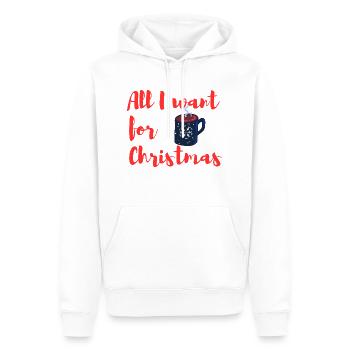 All I want for Christmas Glühwein - Männer Premium Bio Hoodie - Weiß - Vorne - Nico (187cm)